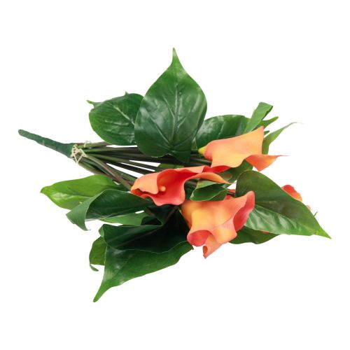 Itens Calla Lily Damasco Calla Flores Artificiais Laranja Exótica 44cm