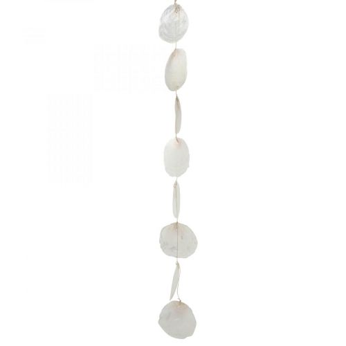 Guirlanda concha Capiz madrepérola decoração marítima 100cm