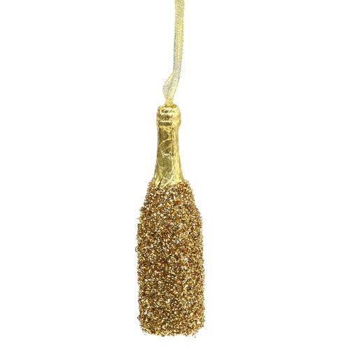 Floristik24 Garrafa de champanhe para pendurar ouro claro 13,5 cm