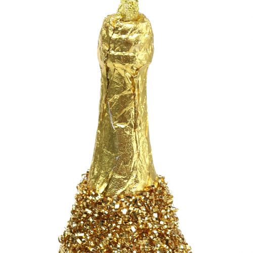 Floristik24 Garrafa de champanhe para pendurar ouro claro 13,5 cm