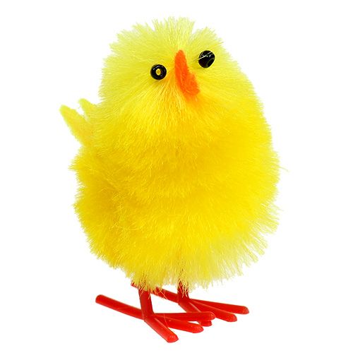 Floristik24 Pintinho chenille 4cm amarelo 4pçs