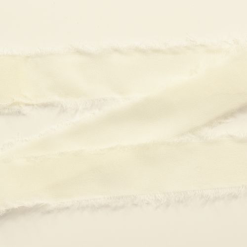 Itens Fita de tecido chiffon creme com franjas 40mm 15m