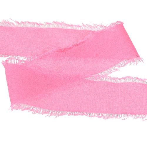 Itens Fita de chiffon fita de tecido rosa neon com franjas 40mm 15m