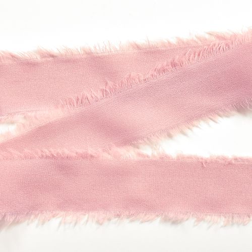 Itens Fita de chiffon rosa com franjas 40mm 15m
