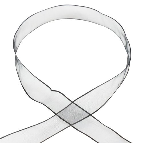 Itens Fita de chiffon fita de organza organza preta 25mm 20m