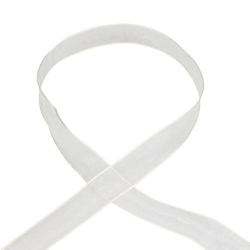 Itens Fita de chiffon fita de organza fita decorativa organza creme 25mm 20m