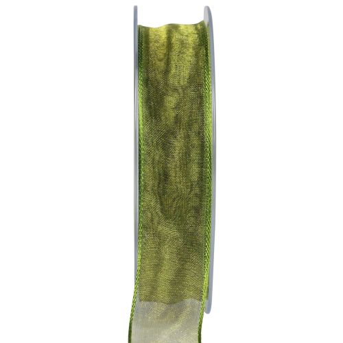 Fita de chiffon fita de organza fita decorativa organza verde 25mm 20m