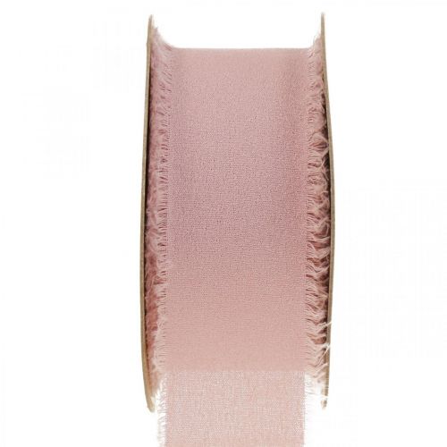 Fita de chiffon fita de tecido rosa com franjas 40mm 15m