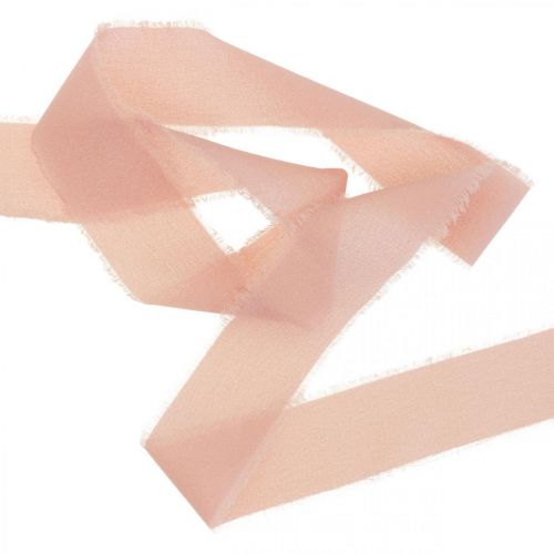 Itens Fita de chiffon fita de tecido rosa com franjas 40mm 15m