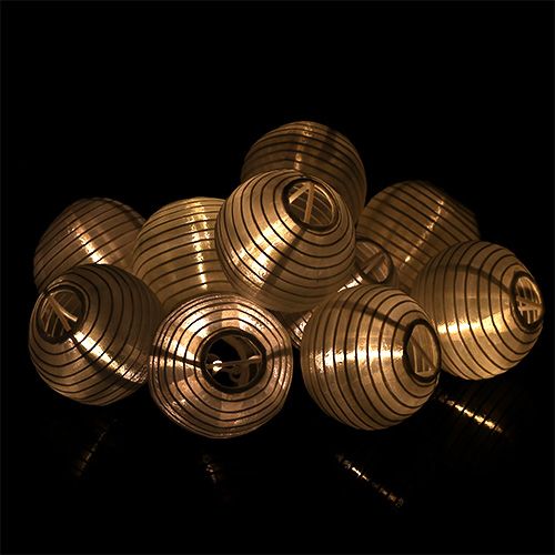Floristik24 Lanternas chinesas com 20 LEDs branco 9,5m