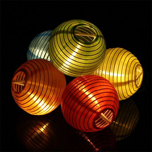 Floristik24 Lanternas de porcelana com 20 LEDs multicoloridos 9,5m