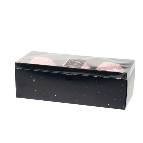 Floristik24 Bolas de Natal com pérolas rosa Ø8cm 3 unidades