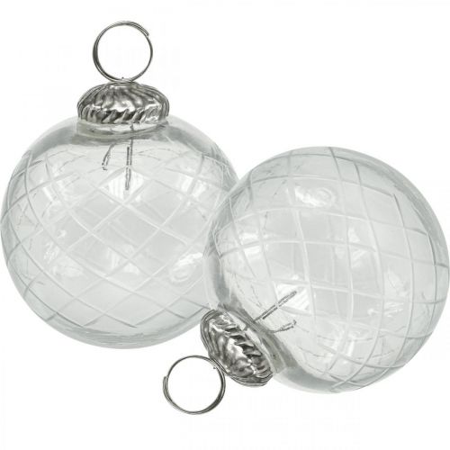 Itens Bolas de árvore de natal, bolas de natal transparentes Ø7.5cm 3pcs