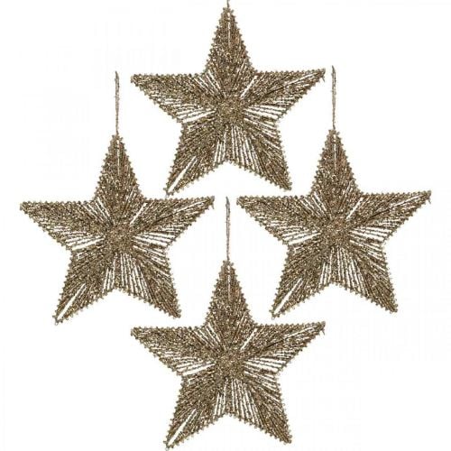 Decorações da árvore de Natal, decorações do Advento, pingente de estrela Dourado B15cm 8 peças