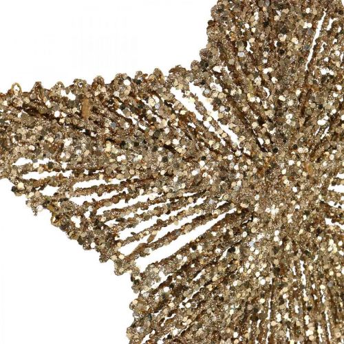 Itens Decorações para árvores de Natal, decorações de Advento, pingentes de estrela dourados W30cm 4 unidades