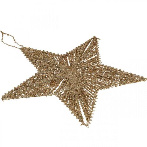 Itens Decorações para árvores de Natal, decorações de Advento, pingentes de estrelas dourados W15cm 8 unidades
