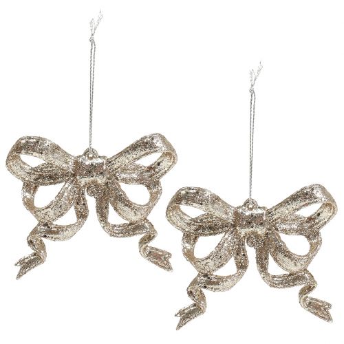 Decoração de árvore de Natal loop de 9 cm com ouro brilhante 12 unidades