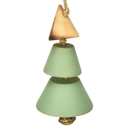 Floristik24 Enfeites para árvore de Natal, pinheiro para pendurar, Natal verde/natural H10cm L24cm 4 peças