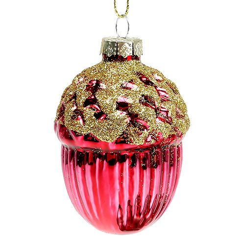 Floristik24 Decorações para árvores de Natal bolota para pendurar 8cm sortidas. 4 PCS