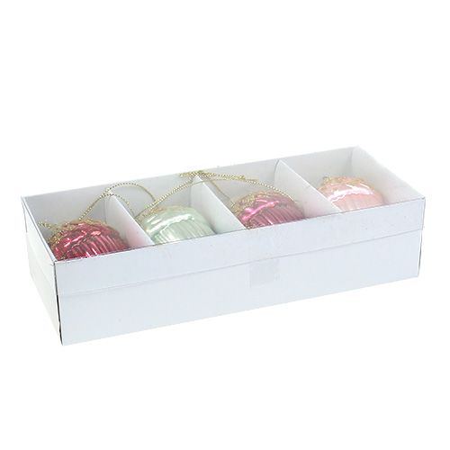 Floristik24 Decorações para árvores de Natal bolota para pendurar 8cm sortidas. 4 PCS