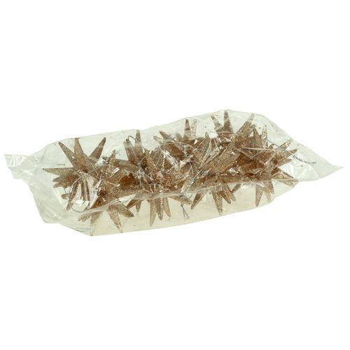 Floristik24 Decorações para árvores de Natal com estrelas brilhantes 7,5 cm 8 unidades de ouro