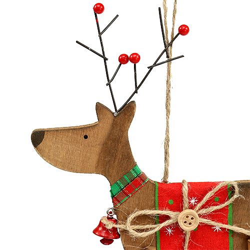 Itens Decorações para árvores de Natal de veado de madeira 14 cm H22 cm 3 unidades