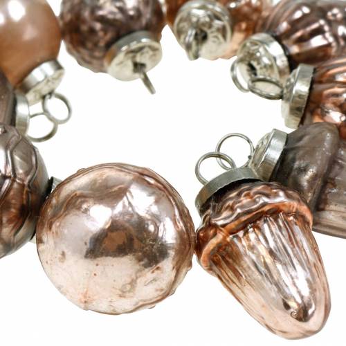 Floristik24 Mini mix de decoração natalina 4,5 cm cobre sortido vidro real 10 peças