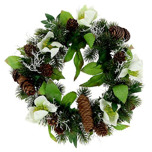 Coroa de rosa de natal Ø30cm