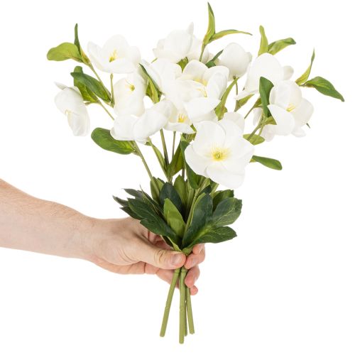 Buquê de rosas artificiais de Natal brancas para decoração, 40 cm, 4 peças. | Floristik24.pt
