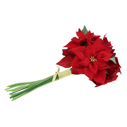 Floristik24 Estrela de natal em cacho vermelho Ø18cm L30cm