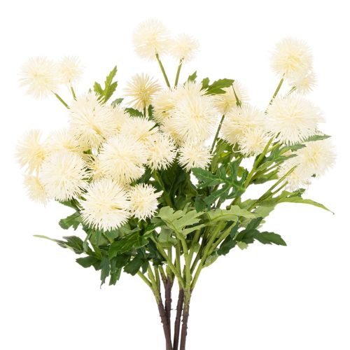 Arranjo de crisântemos artificiais, branco cremoso, galho decorativo, grande 56 cm, 4 peças