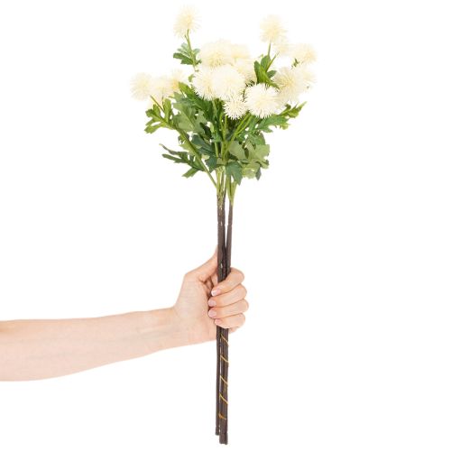 Arranjo de crisântemos artificiais, branco cremoso, galho decorativo, grande 56 cm, 4 peças | Floristik24.pt