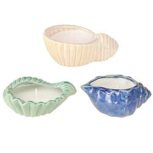 Itens Vela de cerâmica com casca de vela de citronela para exterior 14 cm 3 peças