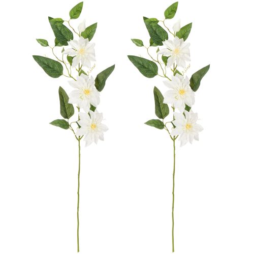 Itens Ramo artificial de clematis com flores para decoração elegante e de baixa manutenção, 81 cm, 2 peças.