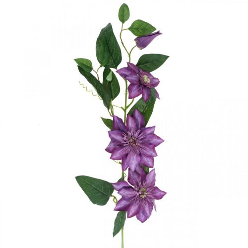 Floristik24 Clematis artificial, flor de seda, ramo decorativo com flores de clematis violeta C84cm