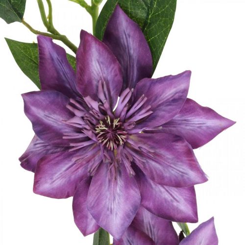 Itens Clematis artificial, flor de seda, ramo decorativo com flores de clematis violeta C84cm