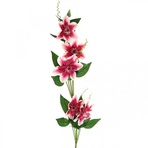 Itens Ramo de clematis com 5 flores, flor artificial, ramo decorativo rosa, branco C84cm