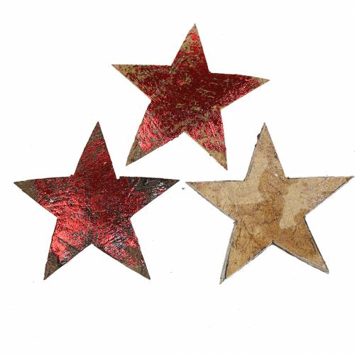 Floristik24 Estrela de coco vermelha 5cm 50 peças decoração de natal estrelas decorativas