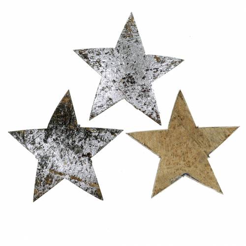 Floristik24 Estrela de coco prata 5 cm 50pcs decoração de mesa prata decoração de estrelas estrelas do advento