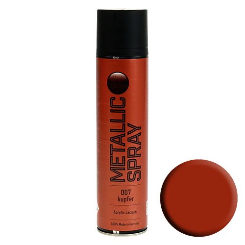 Floristik24 Spray de cor cobre brilhante metálico 400ml