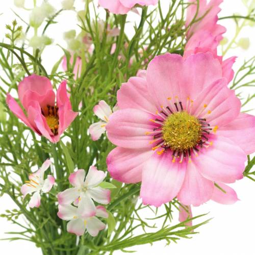Floristik24 Cosmea e gypsophila em um cacho Artificial Pink Assorted 42cm