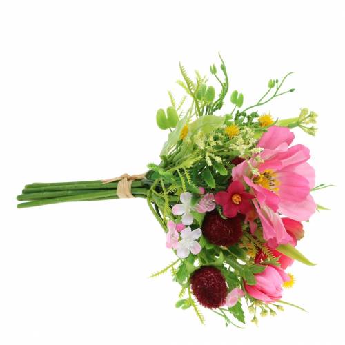 Floristik24 Buquê decorativo Cosmea e bola de neve em um monte Rosa Artificial Sortido A18cm