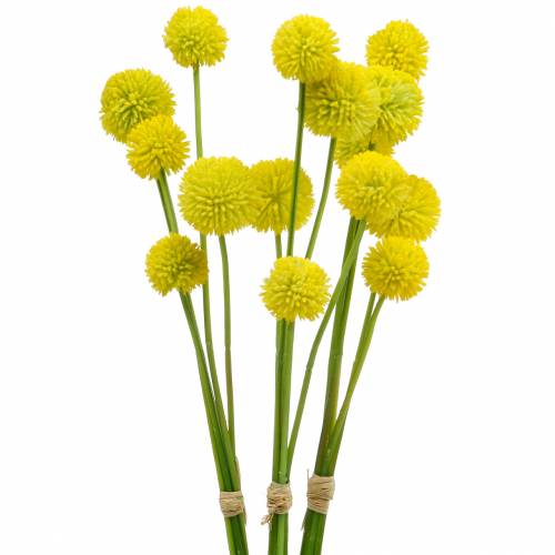 Floristik24 Baquetas Craspedia Amarelo Flor de Jardim Artificial Flores de Seda 15pcs