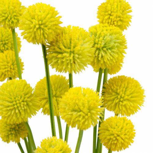 Floristik24 Baquetas Craspedia Amarelo Flor de Jardim Artificial Flores de Seda 15pcs