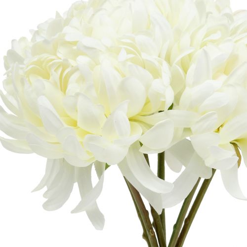 Itens Buquê decorativo de crisântemo branco 28 cm 6 unidades