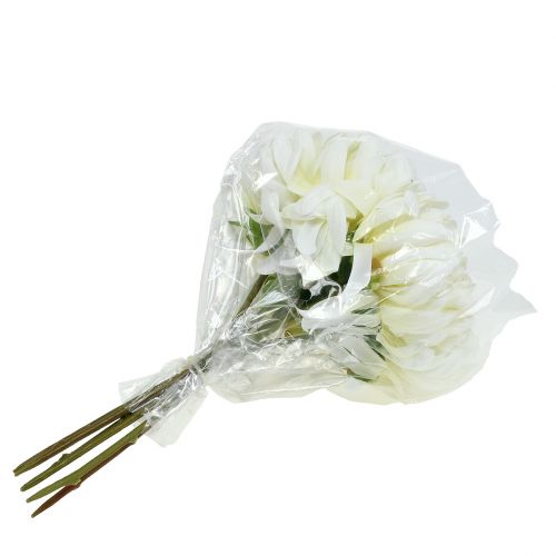 Itens Buquê decorativo de crisântemo branco 28 cm 6 unidades