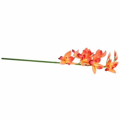 Floristik24 Orquídea flor artificial Cymbidium Orange 74cm