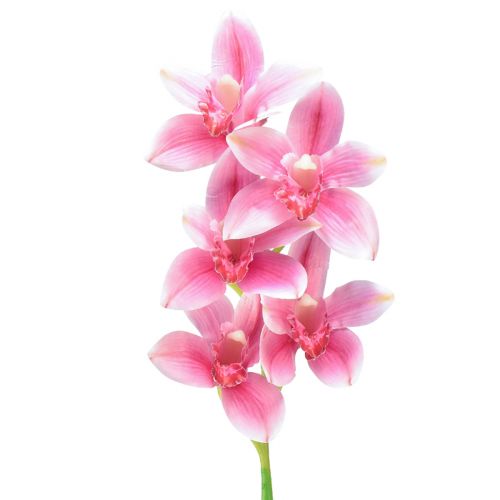 Orquídea Cymbidium artificial 5 flores rosa 65cm