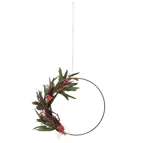 Itens Caixa anel DIY com flores secas decoração laço lavanda Ø30cm