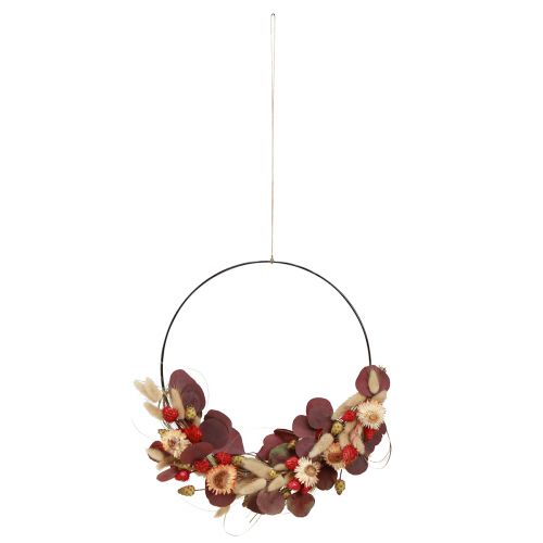 Itens Anel caixa DIY com flores secas laço flores de palha Ø30cm